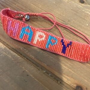 Colorful Beaded Happy Bracelet